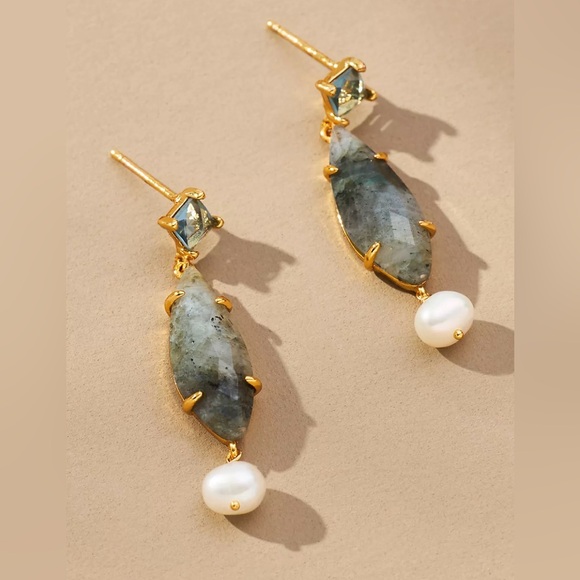Anthropologie Stone Drop Earrings color:stone - Picture 1 of 4